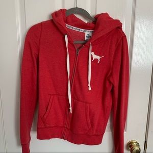 Red Victoria’s Secret PINK zip up hoodie
